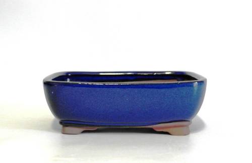 2 - Vaso bonsai smaltato rettangolare cm. 21