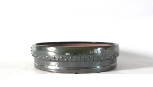 2 - Vaso bonsai smaltato tondo cm. 23