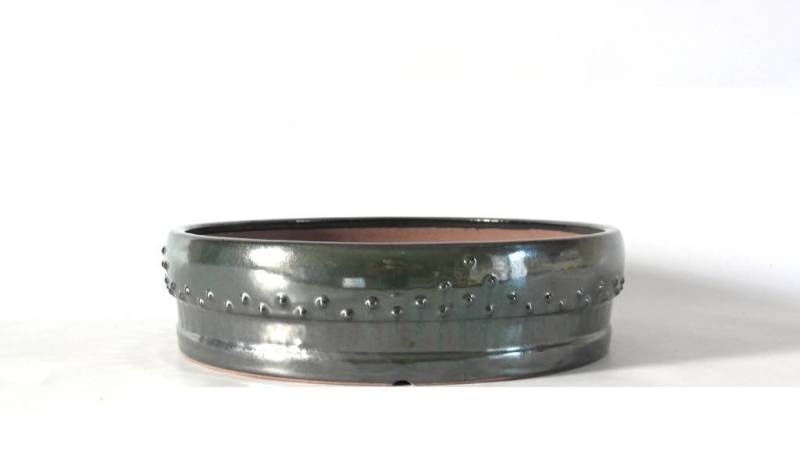 2 - Vaso bonsai smaltato tondo cm. 23