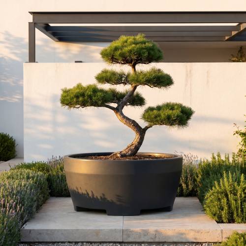 Round resin vase ERCOLINO diam. 80 cm.