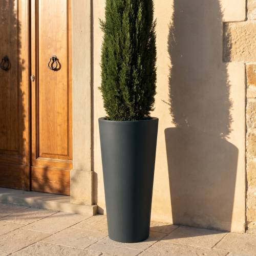 Vaso tondo alto in resina Hilo cm. 100