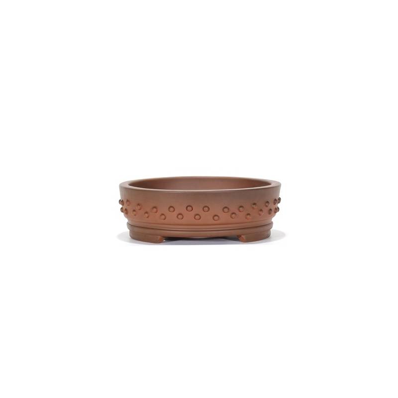 2 - Vaso bonsai in gres tondo borchiato cm. 25