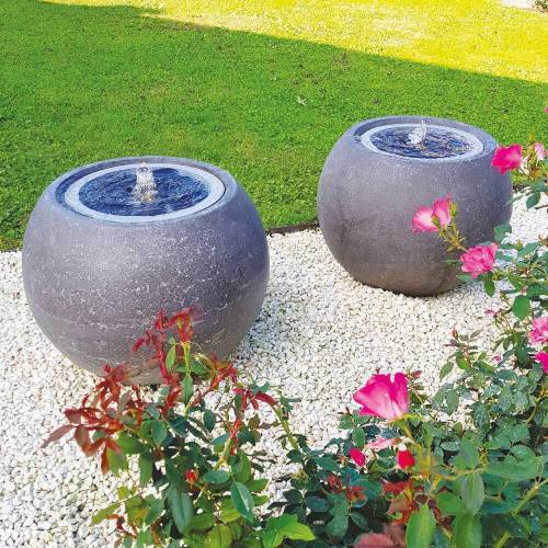 2 - Gioco d'acqua Sfera Mercurio con led - cm.50x50x h44