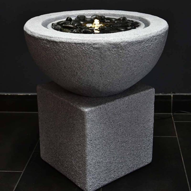 2 - Gioco d'acqua Sfera Mezzaluna con led - cm.50x50x h24