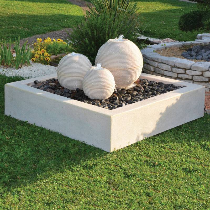 154 - Gioco d'acqua Sfere Nettuno con led - cm. 120x120x h62