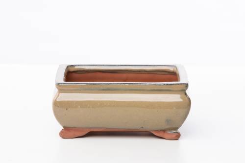 2 - Vaso bonsai smaltato rettangolare cm. 16