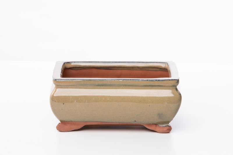 152 - Vaso bonsai smaltato rettangolare cm. 16