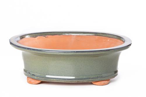 2 - Vaso bonsai smaltato ovale cm. 25