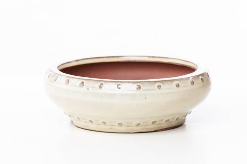 2 - Vaso bonsai smaltato tondo cm. 15