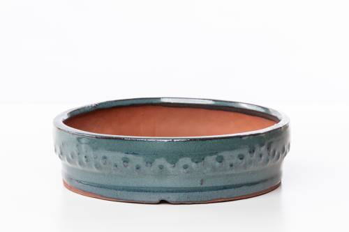 2 - Vaso bonsai smaltato tondo cm. 24