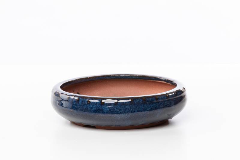 161 - Vaso bonsai smaltato tondo cm. 30