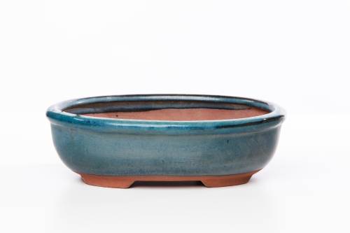 2 - Vaso bonsai smaltato ovale cm. 20