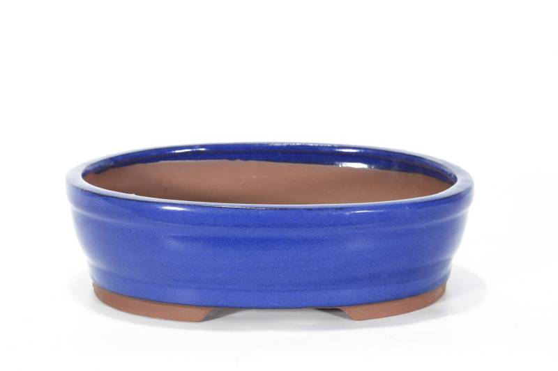 191 - Vaso bonsai smaltato ovale cm. 25