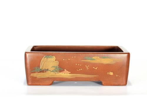 2 - Vaso bonsai rettangolare cm. 23 artigianale