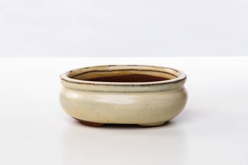 2 - Vaso bonsai smaltato ovale cm. 14
