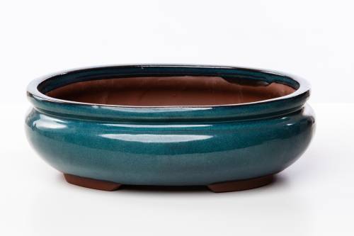 2 - Vaso bonsai smaltato ovale cm. 20