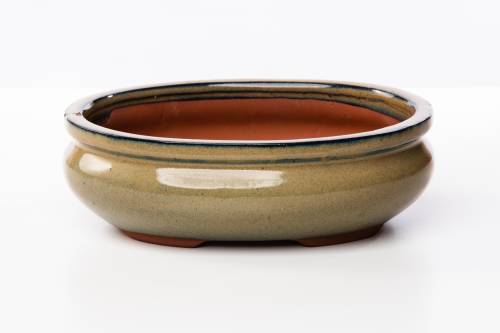 2 - Vaso bonsai smaltato ovale cm. 25