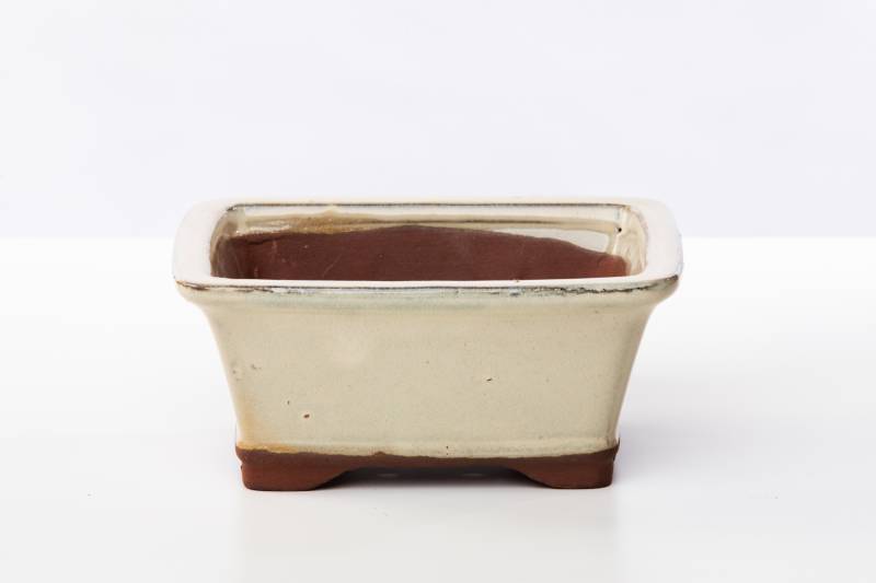 330 - Vaso bonsai smaltato rettangolare cm. 21