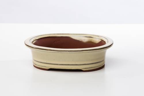 2 - Vaso bonsai smaltato ovale cm. 15