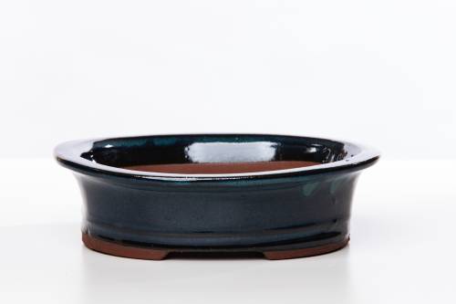 2 - Vaso bonsai smaltato ovale cm. 20