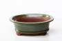 2 - Vaso bonsai ovale 25 cm smaltato verde