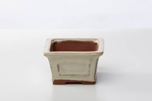 2 - Vaso bonsai quadrato 10 cm smaltato avorio