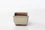 2 - Vaso bonsai quadrato 10 cm smaltato avorio