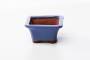 2 - Vaso bonsai quadrato 10 cm smaltato azzurro