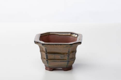 2 - Vaso bonsai quadrato 10 cm smaltato beige