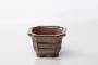 2 - Vaso bonsai quadrato 10 cm smaltato beige