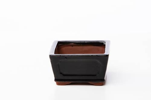 2 - Vaso bonsai quadrato 10 cm smaltato nero