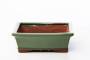2 - Vaso bonsai rettangolare 25 cm smaltato verde