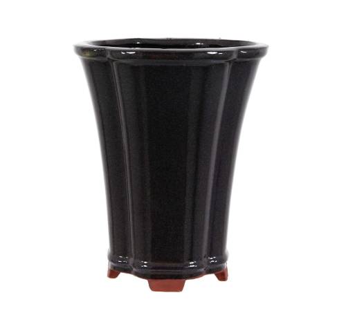 2 - Vaso bonsai tondo 15 cm smaltato nero