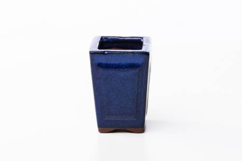 2 - Vaso bonsai quadrato 6 cm smaltato blu