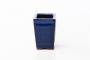 2 - Vaso bonsai quadrato 6 cm smaltato blu
