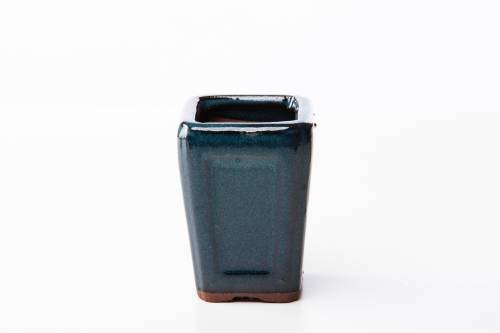 2 - Vaso bonsai quadrato 7 cm smaltato verde