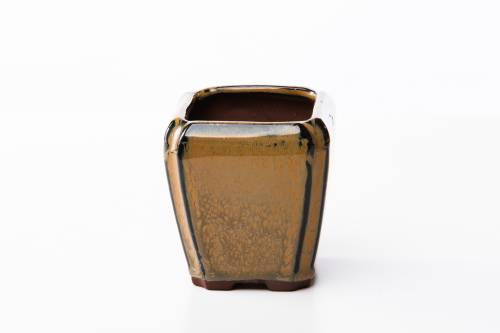 2 - Vaso bonsai quadrato 8 cm smaltato beige