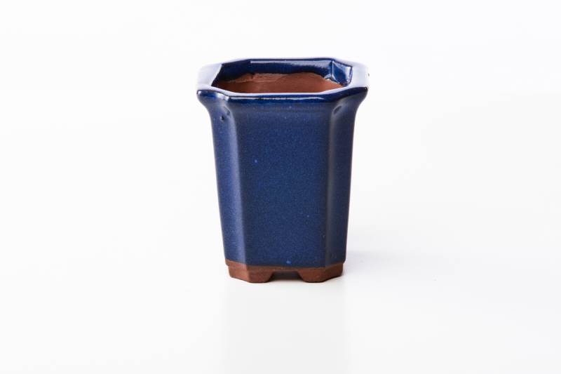 2 - Vaso bonsai quadrato 8 cm smaltato blu