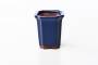 2 - Vaso bonsai quadrato 8 cm smaltato blu