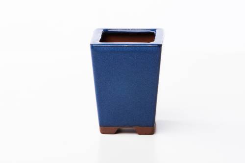 2 - Vaso bonsai quadrato 8 cm smaltato blu