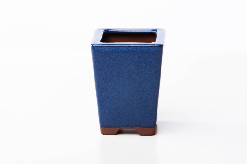 2 - Vaso bonsai quadrato 8 cm smaltato blu
