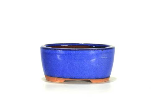 2 - Vaso bonsai ovale 12 cm smaltato blu