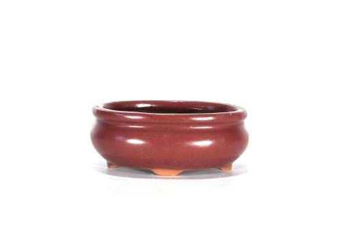 2 - Vaso bonsai ovale 12 cm smaltato prugna
