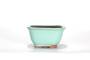 2 - Vaso bonsai rettangolare 11 cm smaltato verde chiaro