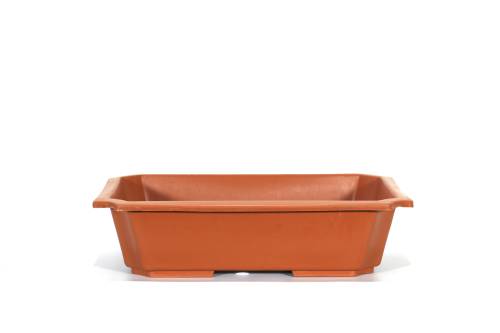 2 - Vaso rettangolare per Piante e Bonsai in plastica marrone cm. 42