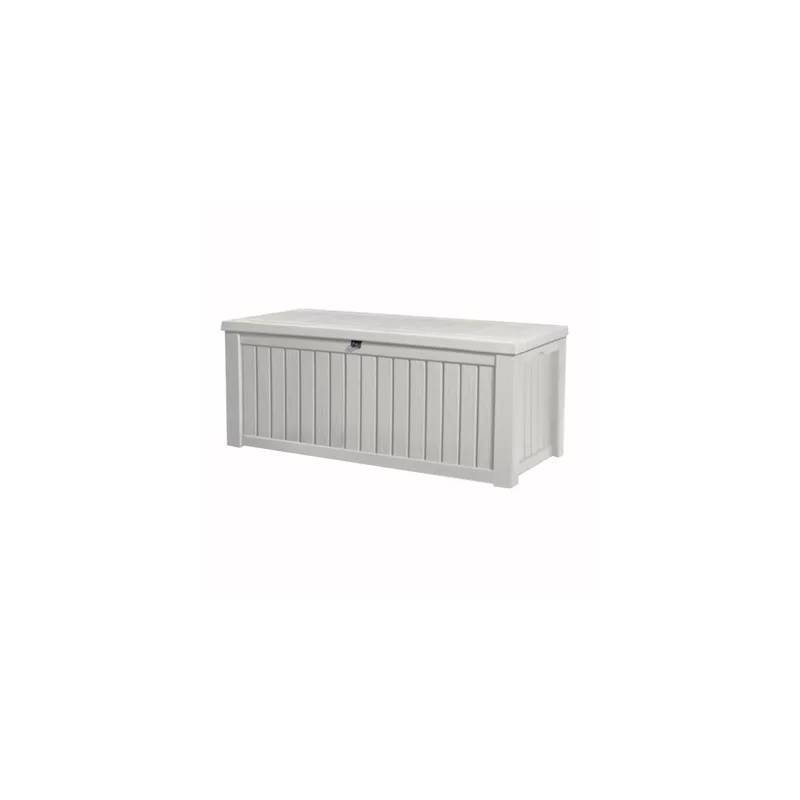 Baule in resina Pool Box 150G Legno - effetto legno colore bianco