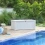 Baule in resina Pool Box 150G Legno - effetto legno colore bianco-0