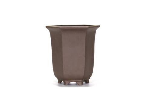 Vaso bonsai alto esagonale in gres cm. 18