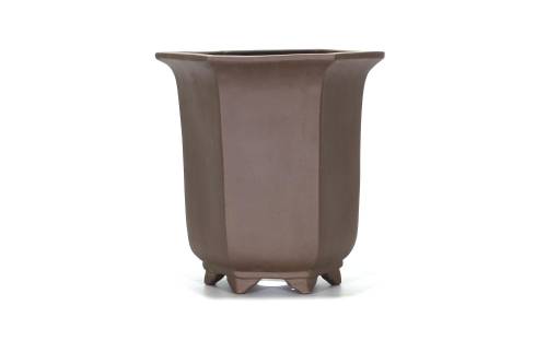 2 - Vaso bonsai alto esagonale in gres cm. 23