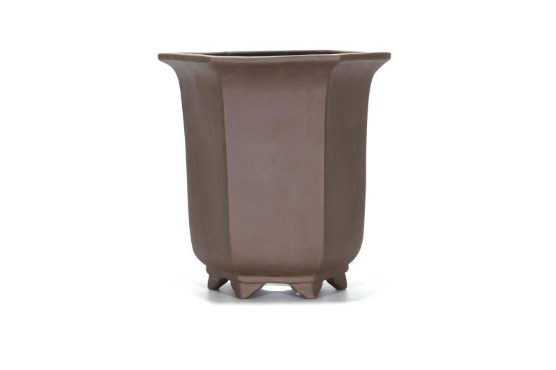 2 - Vaso bonsai alto esagonale in gres cm. 23